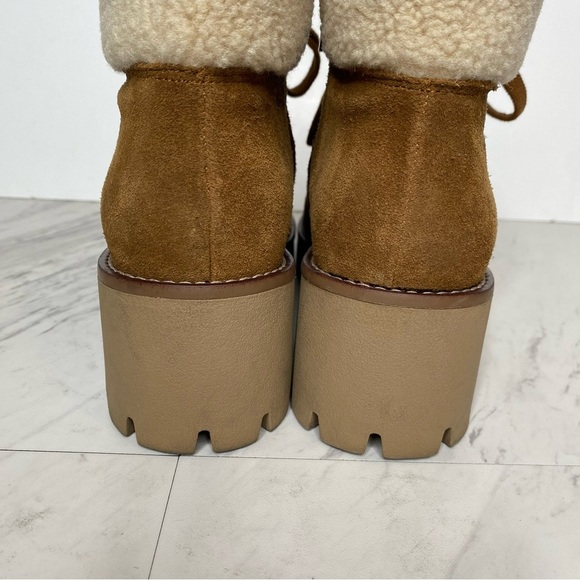 Blondo Devin Waterproof Lace Up Suede Camel Bootie 7M - Picture 4 of 15